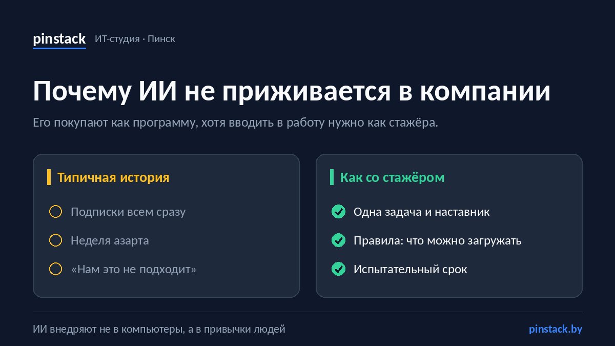 Почему ИИ не приживается в компании и что с этим делать